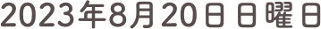 2023年8月20日日曜日